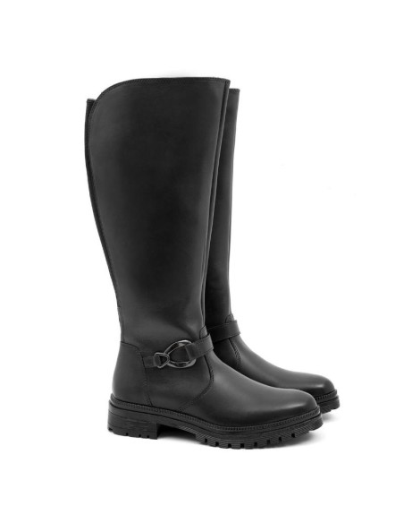 black leather women's boots W-NABUMAN-NEGRO