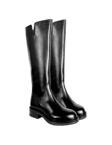 bottes pour femmes en cuir noir W-NASIEN-BLACK