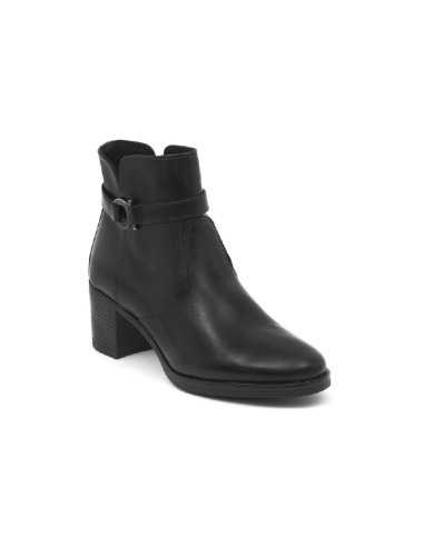 black leather women's ankle boots W-NAZDIFA-NEGRO