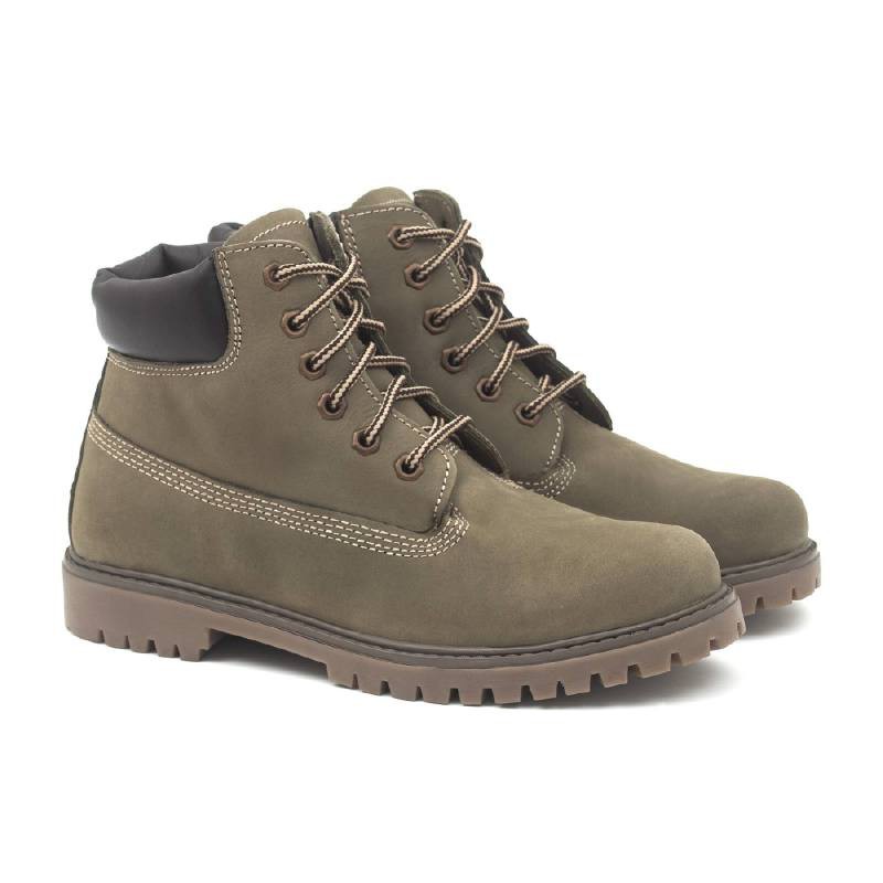 bottines pour femmes nubuck vert W-NELLAN-OLIVE