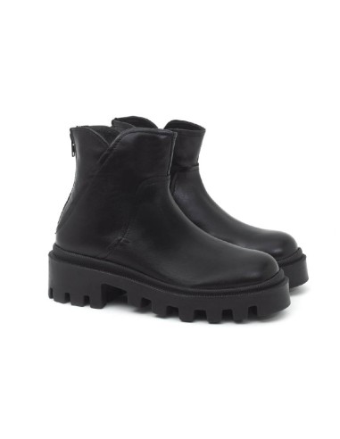 bottines pour femmes en cuir noir W-NEPOR-BLACK