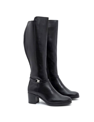 black leather women's boots W-NORIMEN-NEGRO