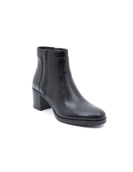 black leather women's ankle boots W-NUMAR-NEGRO