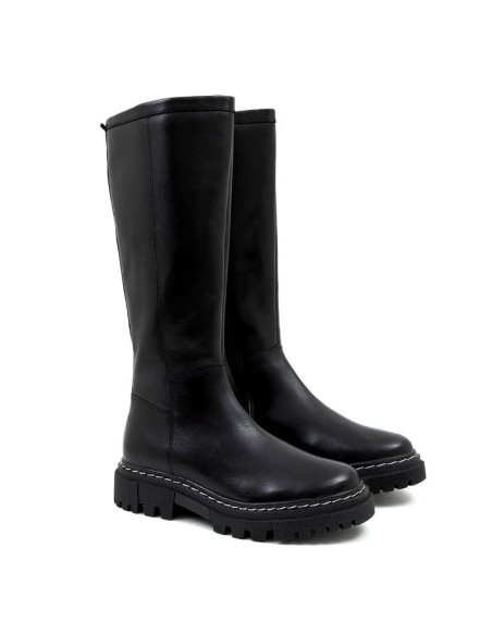 bottes pour femmes en cuir noir W-ORELO-NEGRO