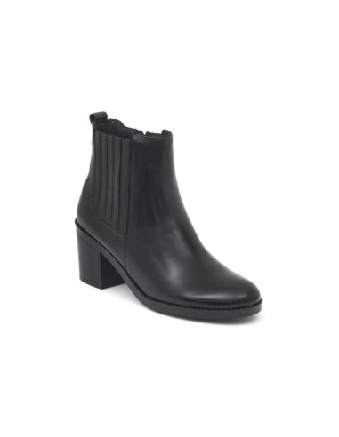 black leather women's ankle boots W-PELSIC-NEGRO