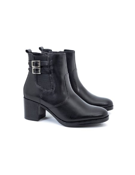 black leather women's ankle boots W-PRIOCHOR-NEGRO