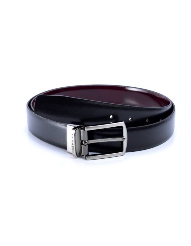 black reversible leather belt B-FLOREV-BURDEOS-NEGRO