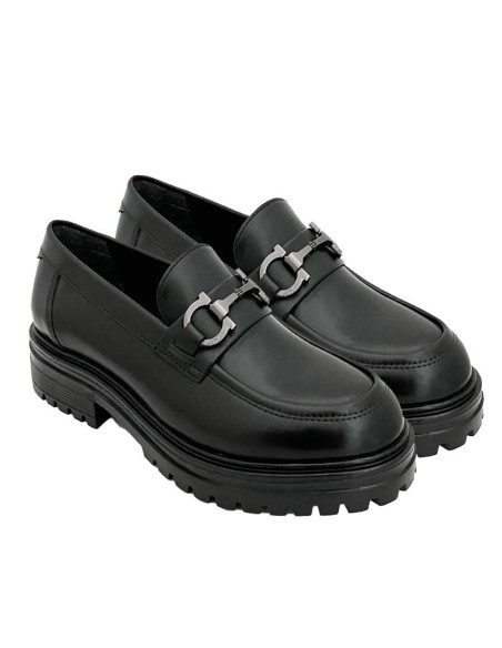 chaussures élégantes pour femmes en cuir noir W-TROMEN-BLACK