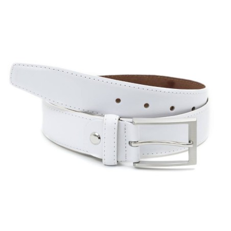 white leather belt B-LANK-WHITE