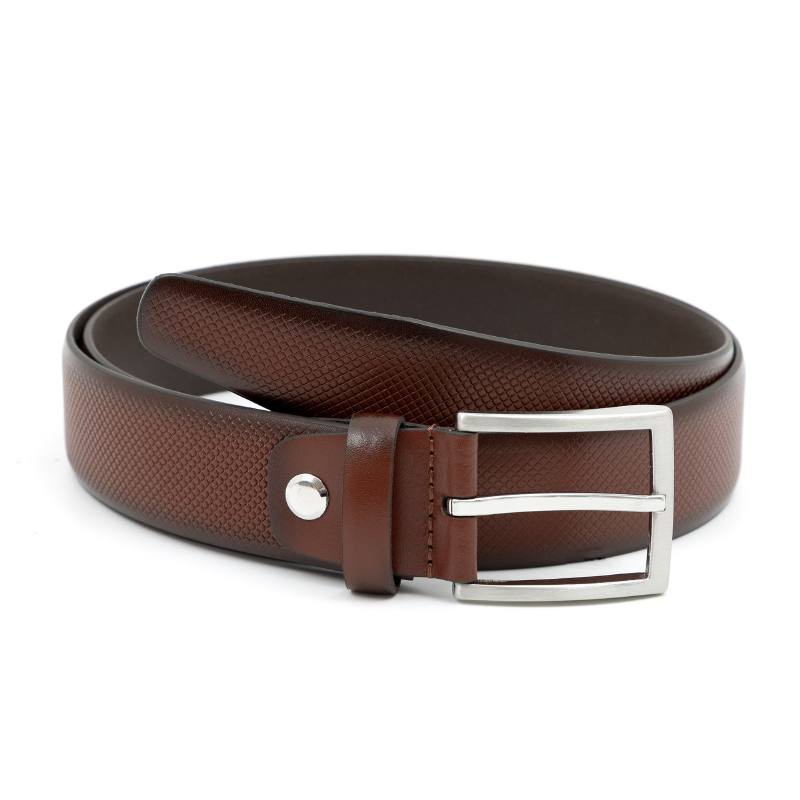 Ceinture en cuir marron B-LOME-COGNAC