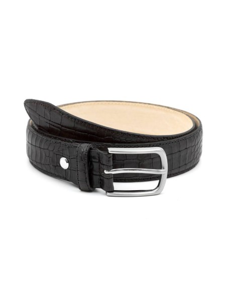 black leather belt B-LUCROK-BLACK