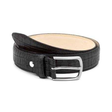 Ceinture en cuir noir B-LUCROK-BLACK