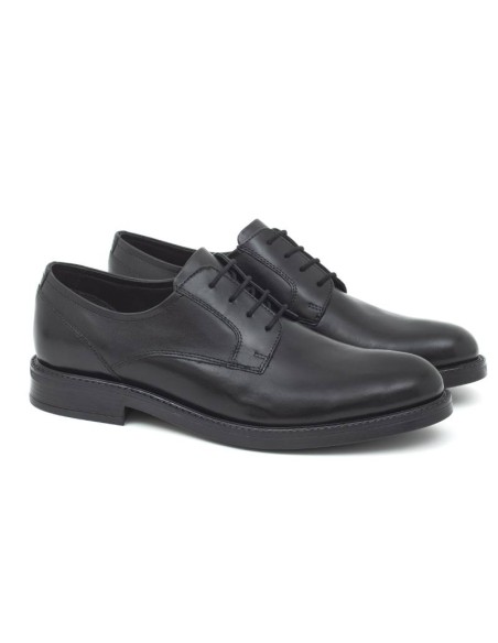 Black leather derby