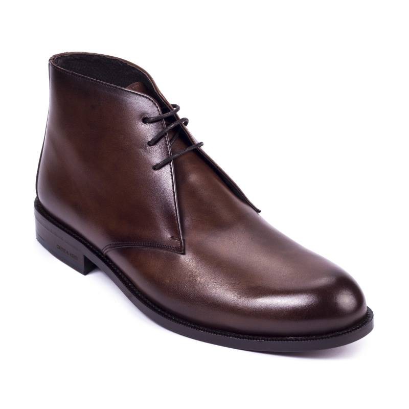 brown leather boots BOXMAN-MARRON