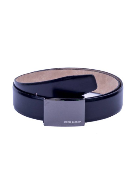 black leather belt B-POCRAN-NEGRO