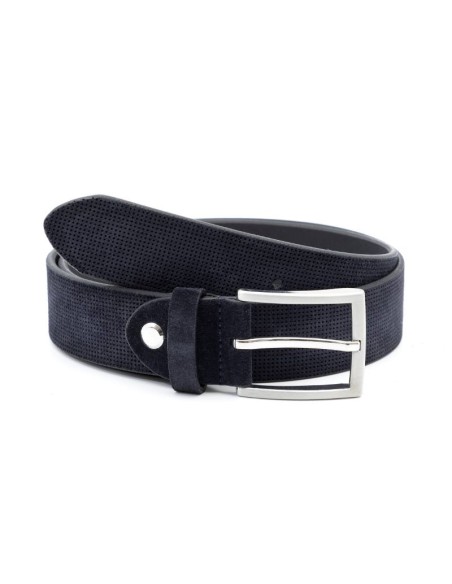 Blue suede belt