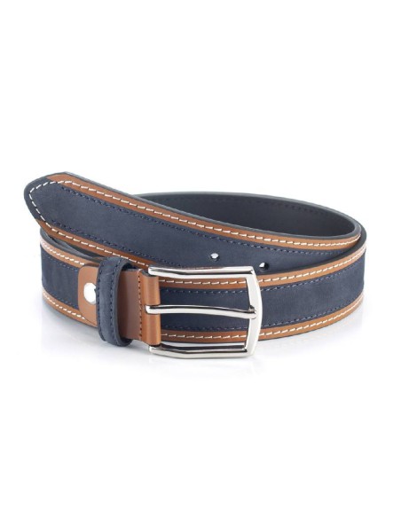 Ceinture suède bleu B-SUSEX-NAVY